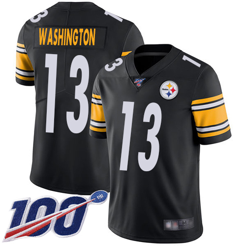 Men Pittsburgh Steelers Football #13 Limited Black James Washington Home 100th Season Vapor Untouchable Nike NFL Jersey->pittsburgh steelers->NFL Jersey